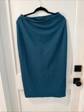 Teal Knit Midi Skirt Wild Fable